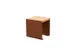Tabouret cube extérieur assise H450mm 3 lattes chêne clair/rouille