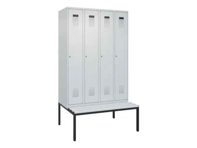 armoire vestiaire avec banc noir et blanc,HxlxP 2120x1200x815mm