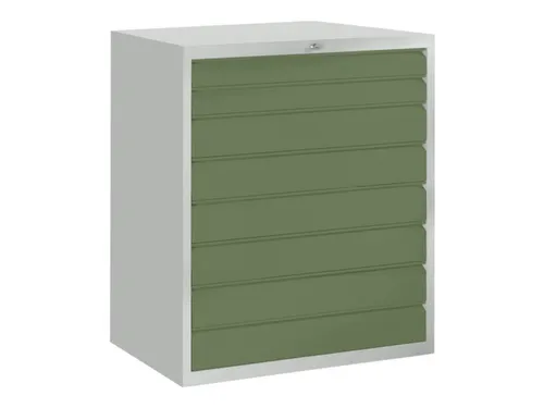 ladekast HxBxD 1200x1023x600mm 8laden slot RAL7035 front RAL6011