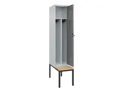 locker met bank,voor scheiding van kleding,HxBxD 2120x400x815mm,1vak