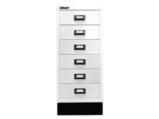 kantoor-ladekast HxBxD 670x279x380mm 6 laden romp verkeerswit staal - 3