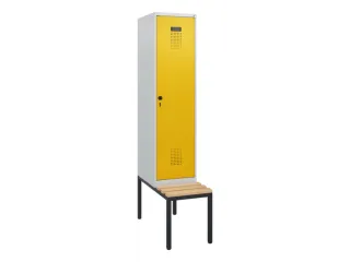 locker met bank,HxBxD 1950x400x815mm,1vak,vak B 400mm,draaigrendel - 2