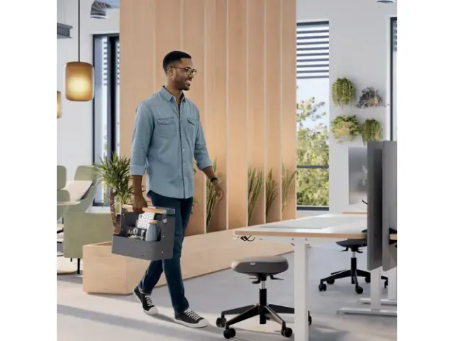 Leitz hangende draagbare bureau organizer met handvat donkergrijs