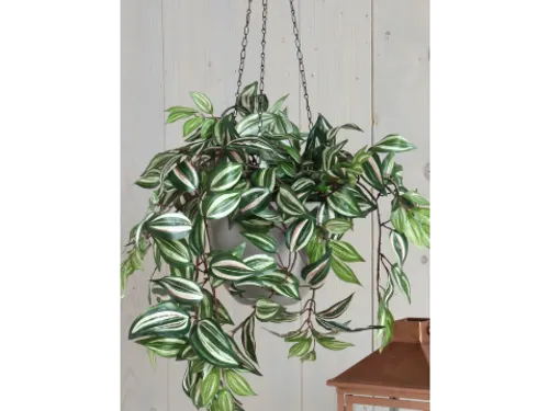 Kunstplant Mica Tradescantia hangend groen 45x25cm