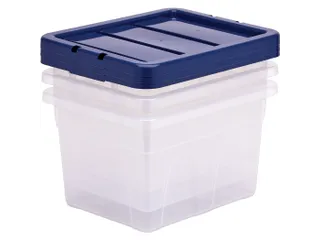Opbergbox 22 Liter Plastic Transparant Blauw - 1