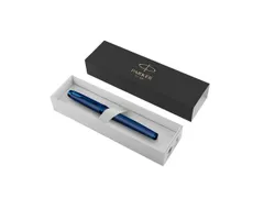 Vulpen Parker IM Monochrome Blue Stainless Steel Medium Blauwe inkt
