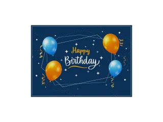 Placemat 45x32cm PVC Birthday Blauw 6 Stuks - 1