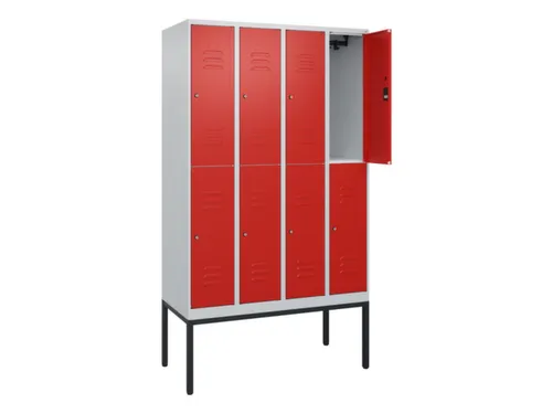 dubbeldekse locker,HxBxD 2120x1200x500mm,4x2vak.,vak B 300mm,cil.-slot