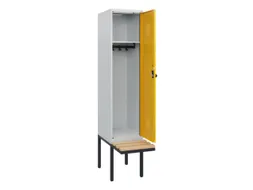 locker met bank,HxBxD 1950x400x815mm,1vak,vak B 400mm,draaigrendel