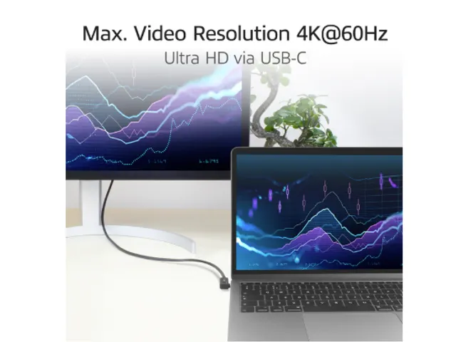 Kabel ACT USB-C standaard naar USB-C hoek 10Gbps 2m