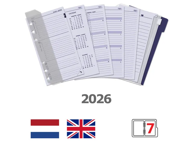 Agendavulling 2026 Kalpa Personal jaardoos 7dagen/2pagina's