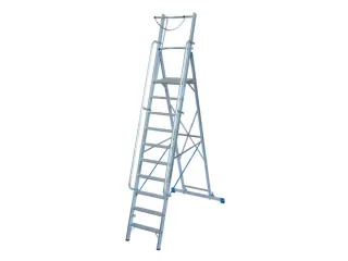 verrijdbare treden-platformladder eenzijdig 10treden stand H 2 35m - 6