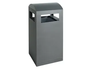 afvalbak,v. buiten,90l,HxBxD 1050x450x450mm,legbord,romp staal RAL7016 - 2