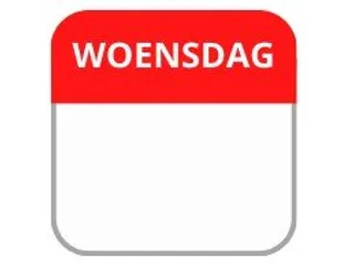 LabelLORD PL Dagetiket Woensdag 25x25mm Rood Flushlabel 1000 stuks - 1