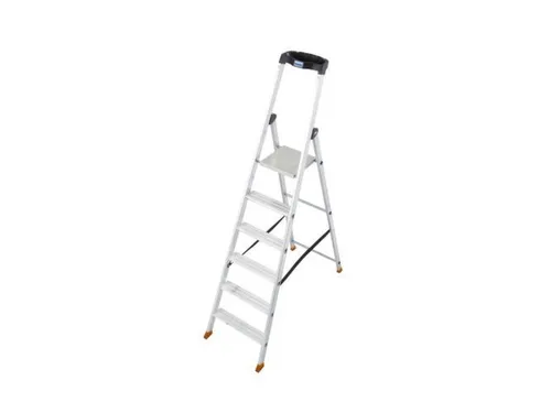 trapladder,eenzijdig,6treden,bordes met profiel,Stand H 1,3m