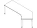 In hoogte verstelbaar hoekbureau 680-820x2570x1130mm beuken wit