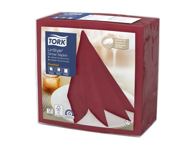 Dinerservet Tork Linstyle Premium bordeaux 478885 50 vel
