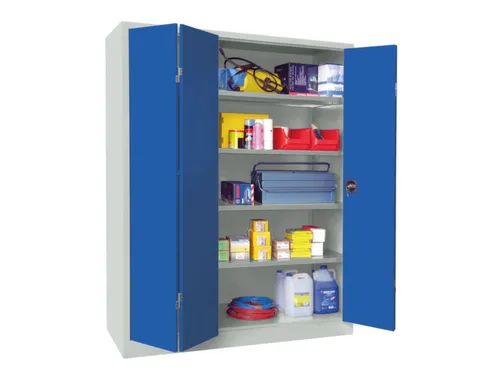 Ruime Vouwdeurkast 1950x1500x600mm 4legborden Ral7035 Front Ral5010