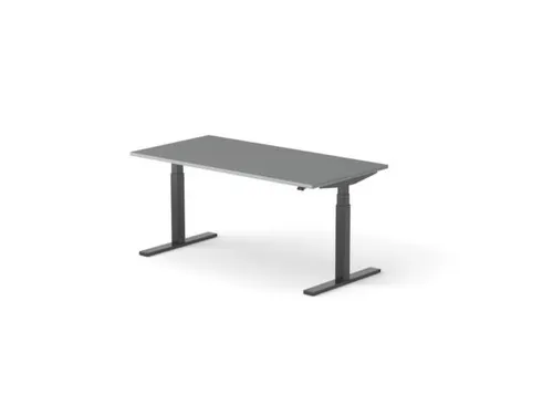 Elektrisch ihv bureau,HxBxD 650-1310x1600x800mm,blad donkergrijs