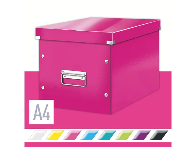 Click & Store WOW Kubus Grote Opbergdoos Roze 80% gerecycled karton