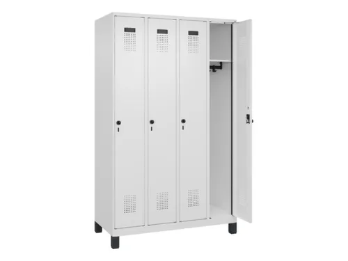locker,HxBxD 1950x1200x500mm,4vak,vak B 300mm,draaigrendel,voeten