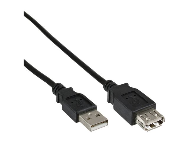 Inline Câble inLine rallonge USB-A 2.0 Mâle/Femelle 1,8m noir