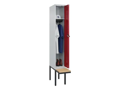 locker met bank,HxBxD 2120x300x815mm,1vak,vak B 300mm,draaigrendel