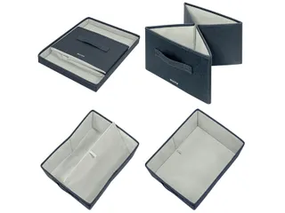 Leitz Stoffen opbergdoos met deksel Grijs 38x28,5x20cm 2 stuks - 5