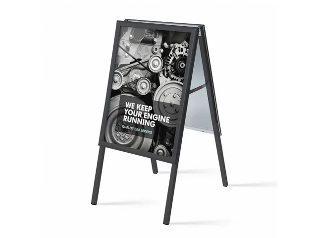 Stoepbord 50x70cm Design Zwart Rechte Hoek 32mm
