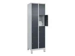lockerkast,HxBxD 1950x600x500mm,2x4vakken,vak B 300mm,cil.-slot,voeten