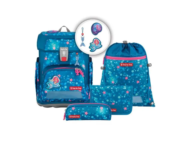 Rugzak Step by Step Nylon Cloud set Mermaid Lola met gevuld etui groot