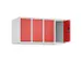 opzetkast,v. locker,4vak.,vak B 250mm,HxBxD 500x1000x500mm,vleugeldeur