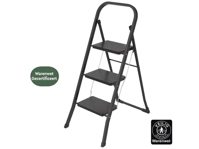 Escabeau aluminium 3 marches SL300 noir