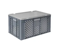 Euronorm-stapelbak,m. isoleerbox,HxLxB 320x600x400mm,63/35l,HDPE,grijs
