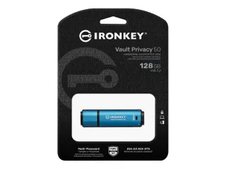 Kingston Technology IronKey Vault Privacy 50 USB Stick 128GB Blauw - 1