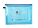 Trousse avec fermeture éclair Foldersys A4 PVC bleu transparent