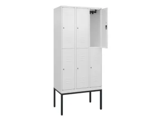 dubbeldekse locker,HxBxD 2120x900x500mm,3x2vak.,vak B 300mm,cil.-slot - 2