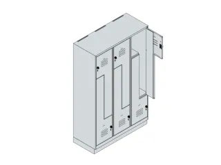 Z-garderobekast,HxBxD 1950x1200x500mm,vak B 200/400mm,cil.-slot,sokkel - 3