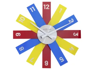Design wandklok - 40cm- Stille klok - Multicolor - Acryl - NeXtime "Pl - 1