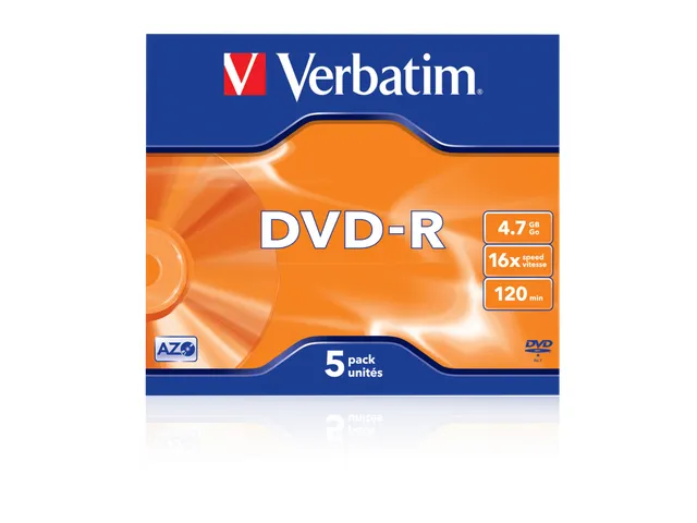 DVD-R matzilver 4.7GB 16x 5 Stuks