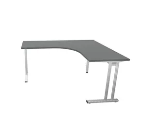 bureau in vrije vorm,HxBxD 740x1600x1400mm,vrije vorm,MS-donkergrijs - 3