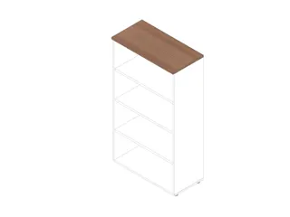 kantoorstelling HxBxD 1600x900x450mm 4 OH 3xhouten vloer wit noten - 1