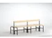 banc double,HxLxP 770x2000x725mm,barrettes en bois