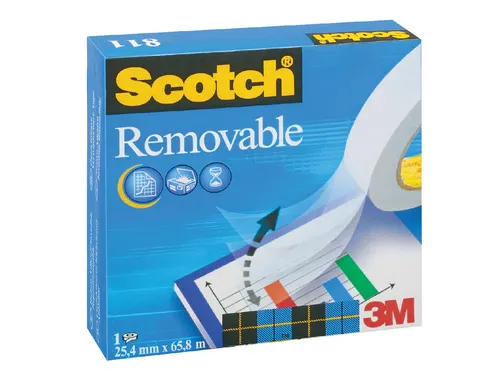 Plakband Scotch Magic 811 19mmx33m onzichtbaar verwijderbaar mat