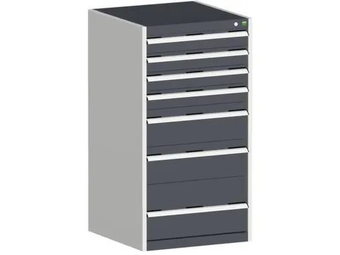ladekast HxBxD 1200x650x650mm 7laden romp RAL7035 front RAL7016
