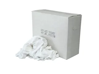 Poetslappen WTR P25210 witte tricot met gekleurd randje 10kg - 1