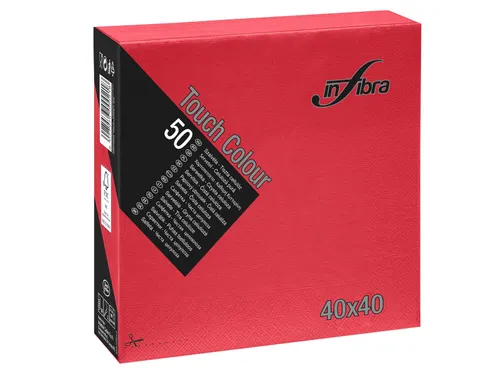 Infibra Servet I-0707 40x40cm 1/4 vouw 2-Laags Rood 1200 Stuks