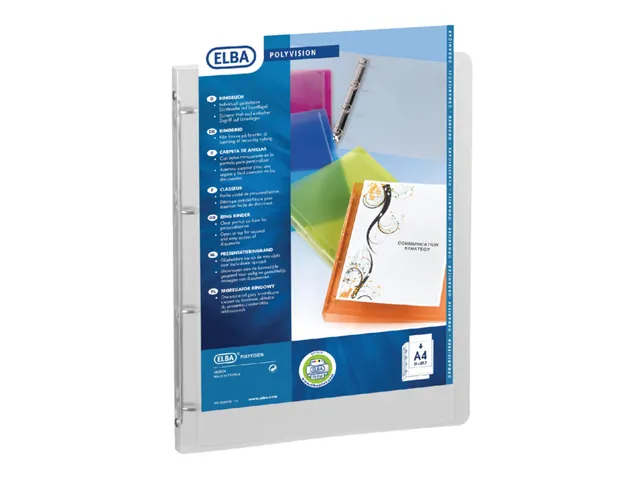 Panoramaringband Oxford Polyvision 4 Rings A4 O-mech 20mm Transparant