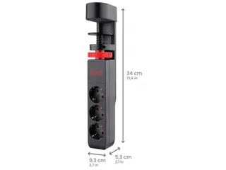 IOIO desktop stekkerdoos SL3000 3-voudig + 3x USB Zwart - 3