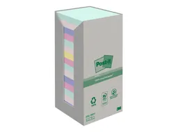 Memoblok 3m Post-it 654-1rpt 76x76mm 16 Stuks Recycled Assorti